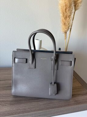 Saint Laurent Sac Du Jour Baby in Grey Leather